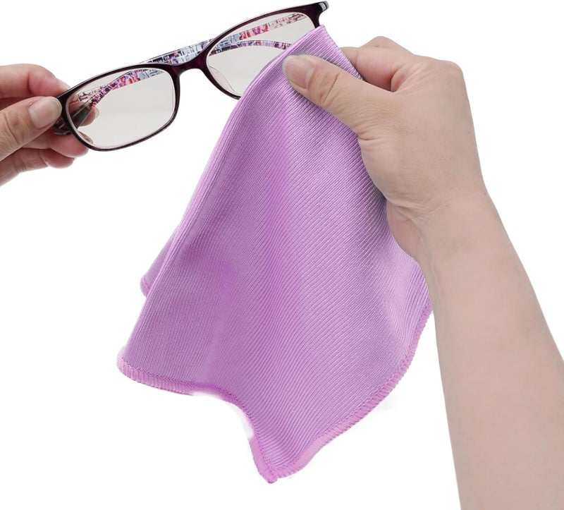 Misequal 6 Pack Glass Cleaning Cloth Microfiber Cleaning Cloth for Window Eyeglass Jewelry Windshields Mirrors and Stainless Steel (Purple) - Image 5